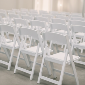white plastic folding chair rental San Jose